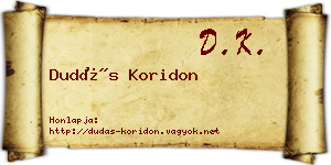 Dudás Koridon névjegykártya